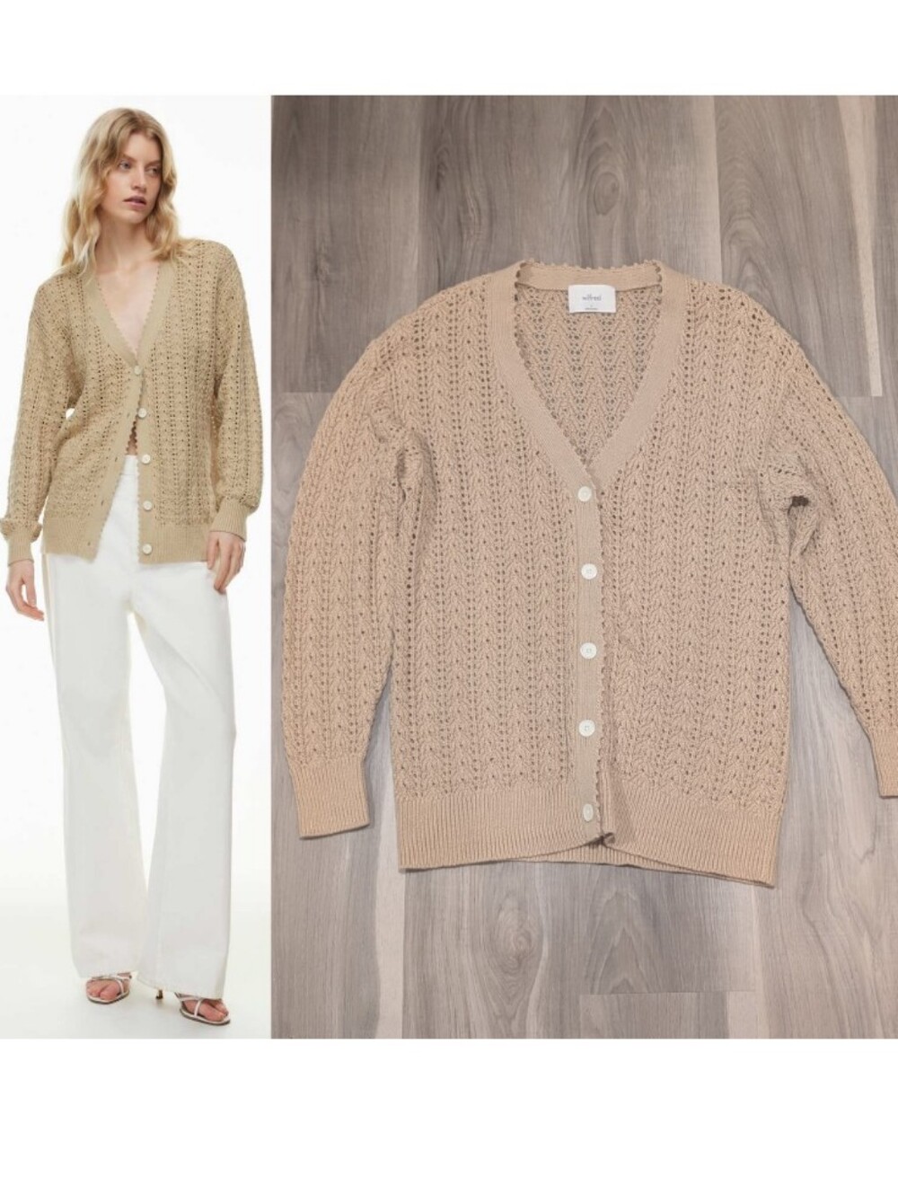 Aritzia Wilfred | Reverence Cardigan In Humus Beige
